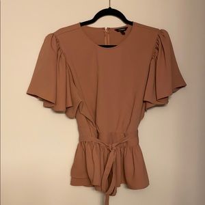 Express flutter peplum top